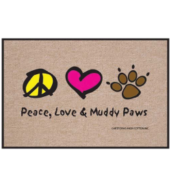 Peace Love Paws Indoor/Outdoor Doormat